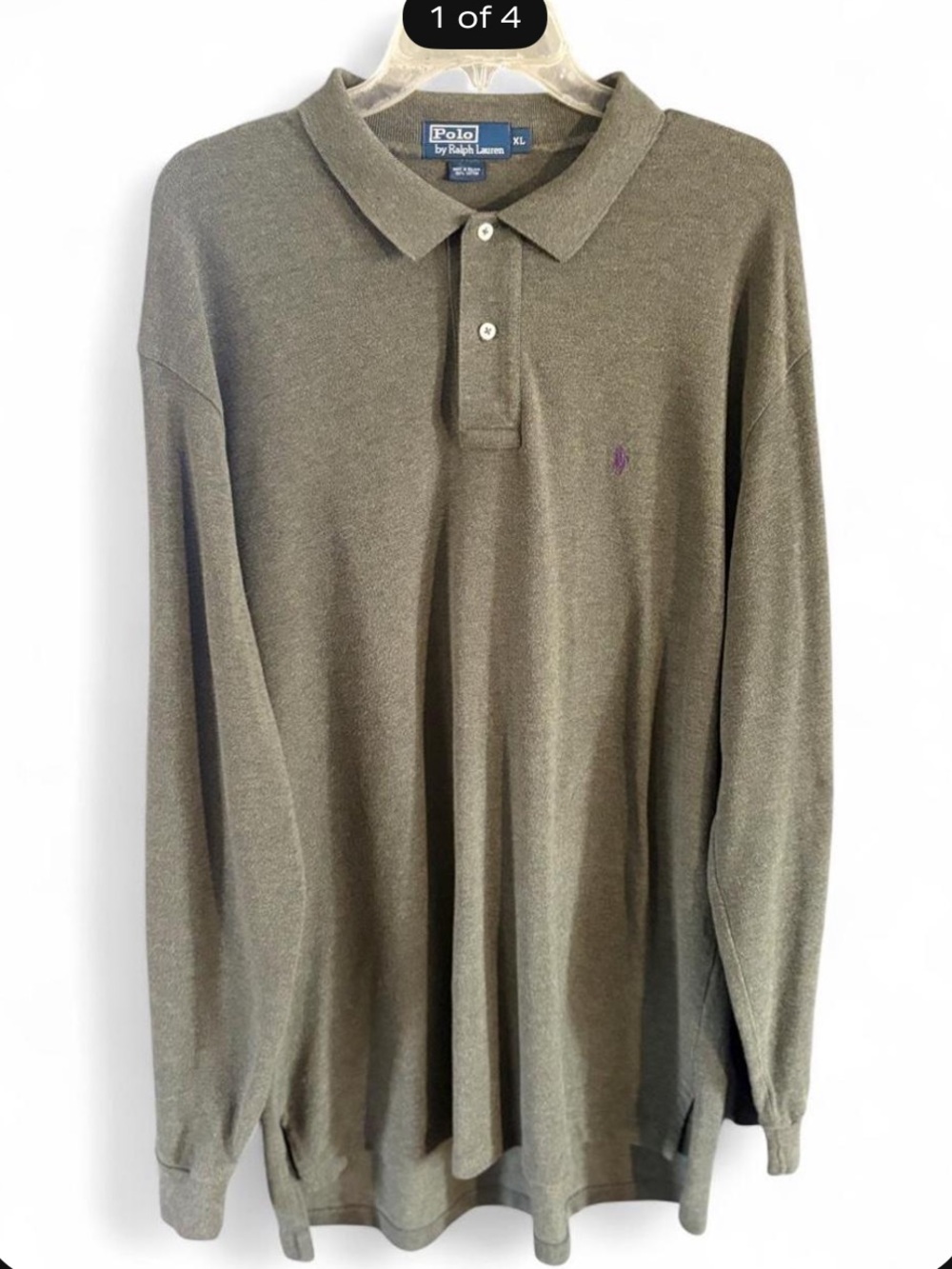 Polo Ralph Lauren Long-Sleeve Polo Shirt -  Olive size X-Large
